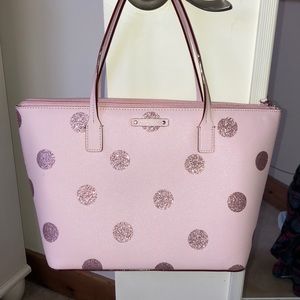 Gorgeous Kate spade pink glitter poka dot purse